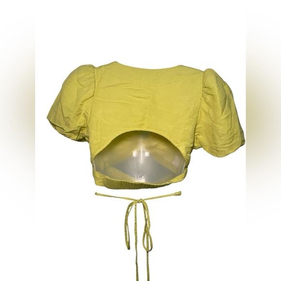 Astr The Label Citrus Nuria Linen Blend Crop Top Size Small - Picture 4 of 7